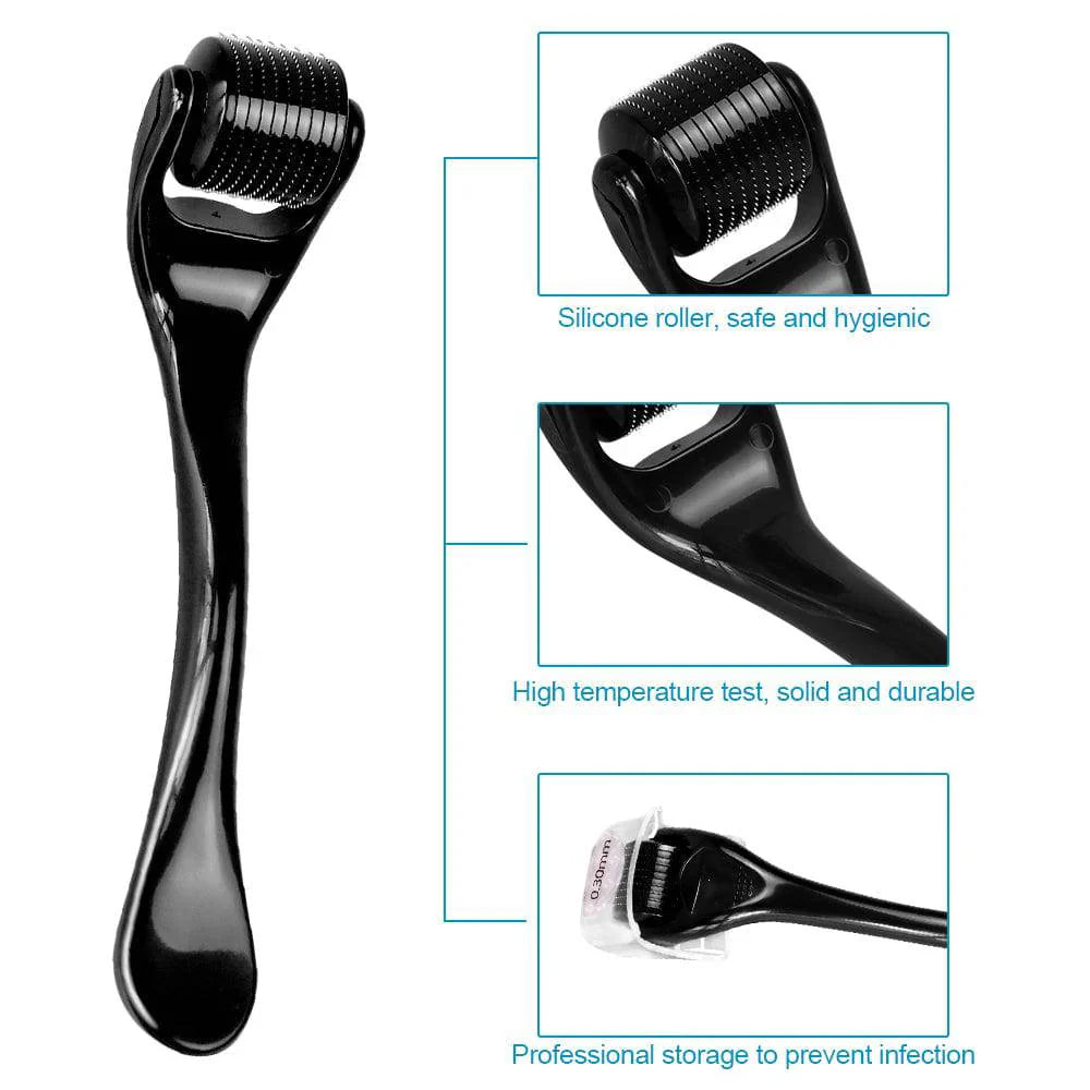 Derma Roller with 540 stainless steel Needles , Microneedling Roller for Beard Growth, Scarring and Face Skin Rejuvenation