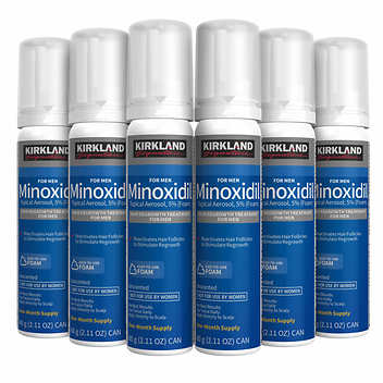 Kirkland Signature Hair Regrowth Treatment 5% Minoxidil Foam for Men, 2.13 fl. oz, 12-pack (12 Month Supply)
