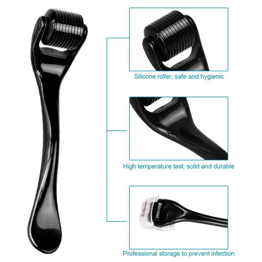 Derma Roller with 540 stainless steel Needles , Microneedling Roller for Beard Growth, Scarring and Face Skin Rejuvenation